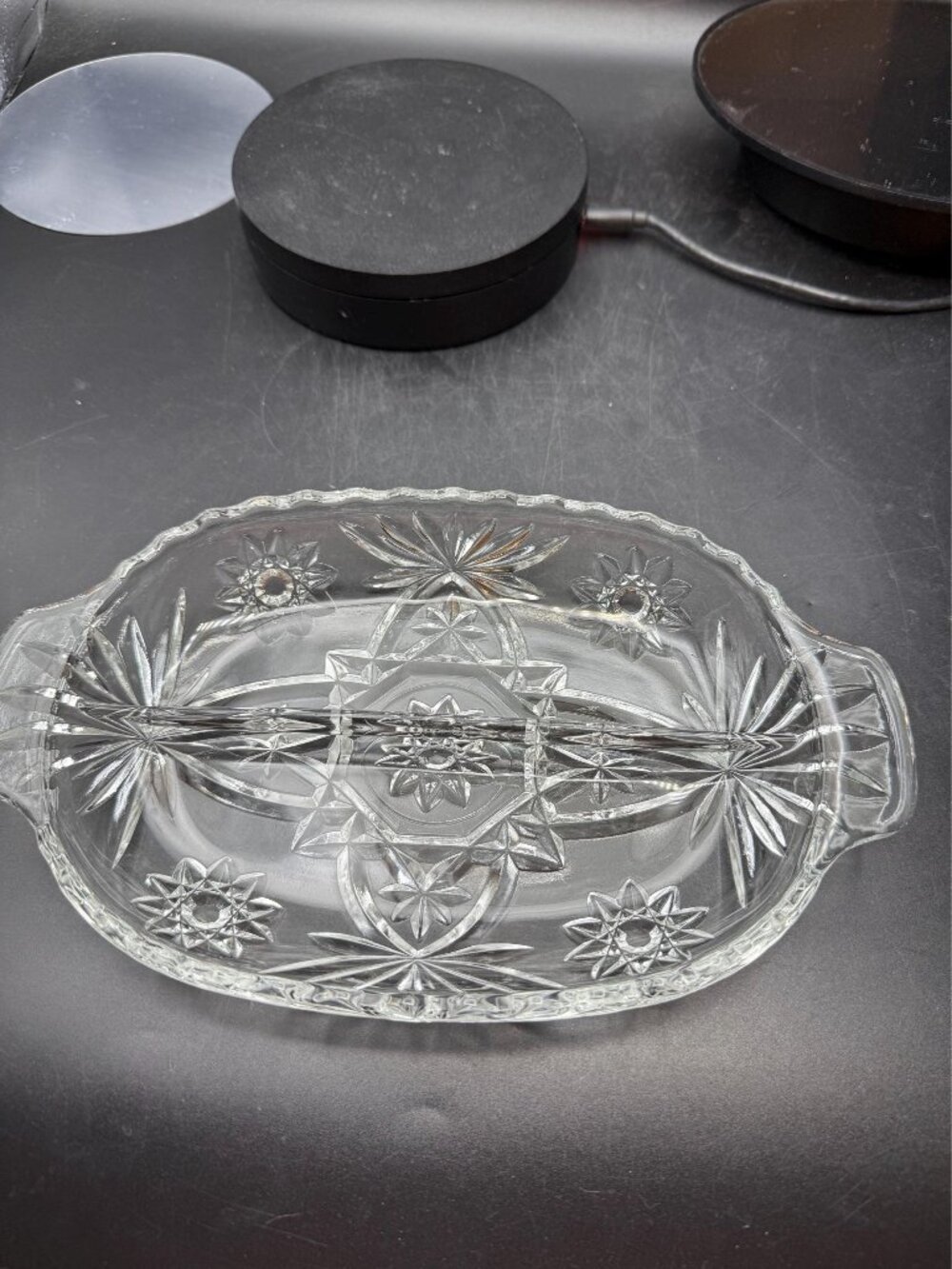 Clear Glass Divided Relish Tray
